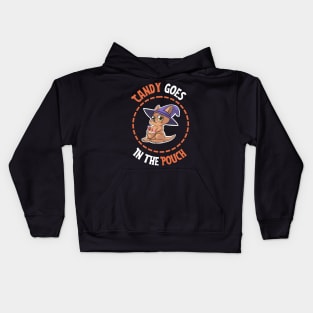 Cute Halloween kangaroo witch Kids Hoodie